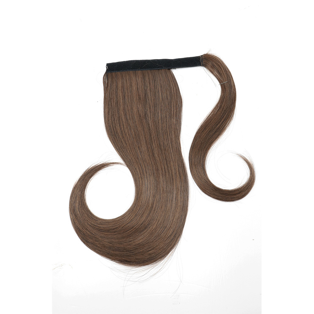 Velcro cola de caballo europea y americana cola de caballo ligeramente torcida falsa fibra química cola de caballo alta peluca