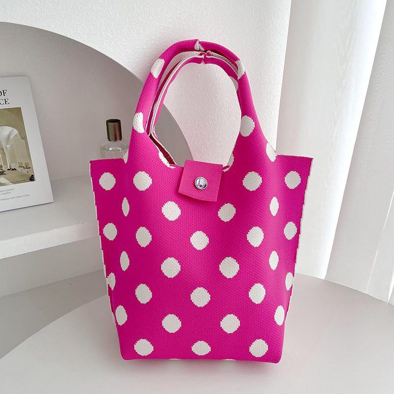 Bolsa de estilo coreano de las mujeres nicho diseño contraste color lunares punto hombro bolso de mano bolsa de compras de gran capacidad
