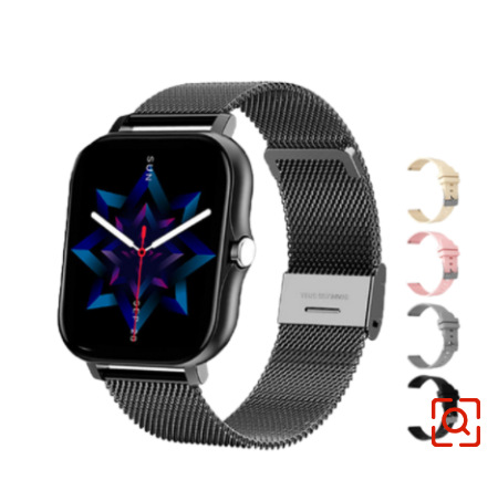 Acero negro + cuatro correas de reloj de silicona