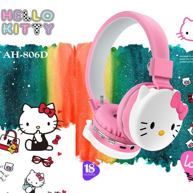 メーカー卸売 AH-806D インターネット有名人ヘッドマウントハローケイティイメージシンプルでかわいい Bluetooth ステレオヘッドセット|undefined
