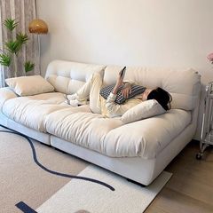 クラウドファブリックソファリビングルーム新しい小さなアパートモダンシンプルなダブルレンタルルームベッドルームストレートレイジーリクライニングチェア