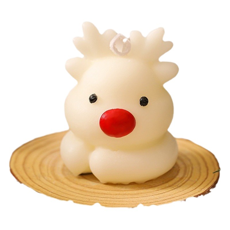 Navidad aromaterapia vela al por mayor regalo creativo lindo ciervo aromaterapia vela alces regalo de la mano