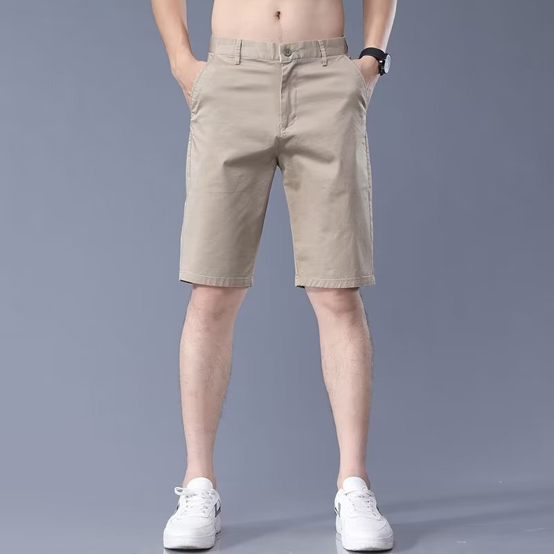 5 Five-point Short Pants Men's Summer Ultra-thin Korean Fashionable Stretch Pants Casual Mid-length Pants Pure Cotton Outer-wear Breeches