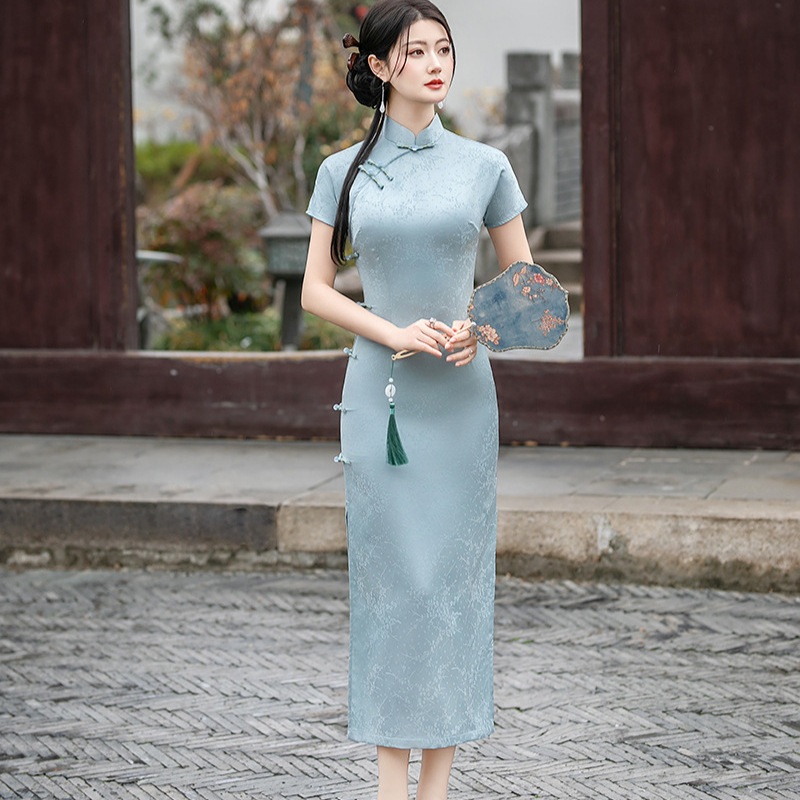 Summer fresh fashionable long cheongsam