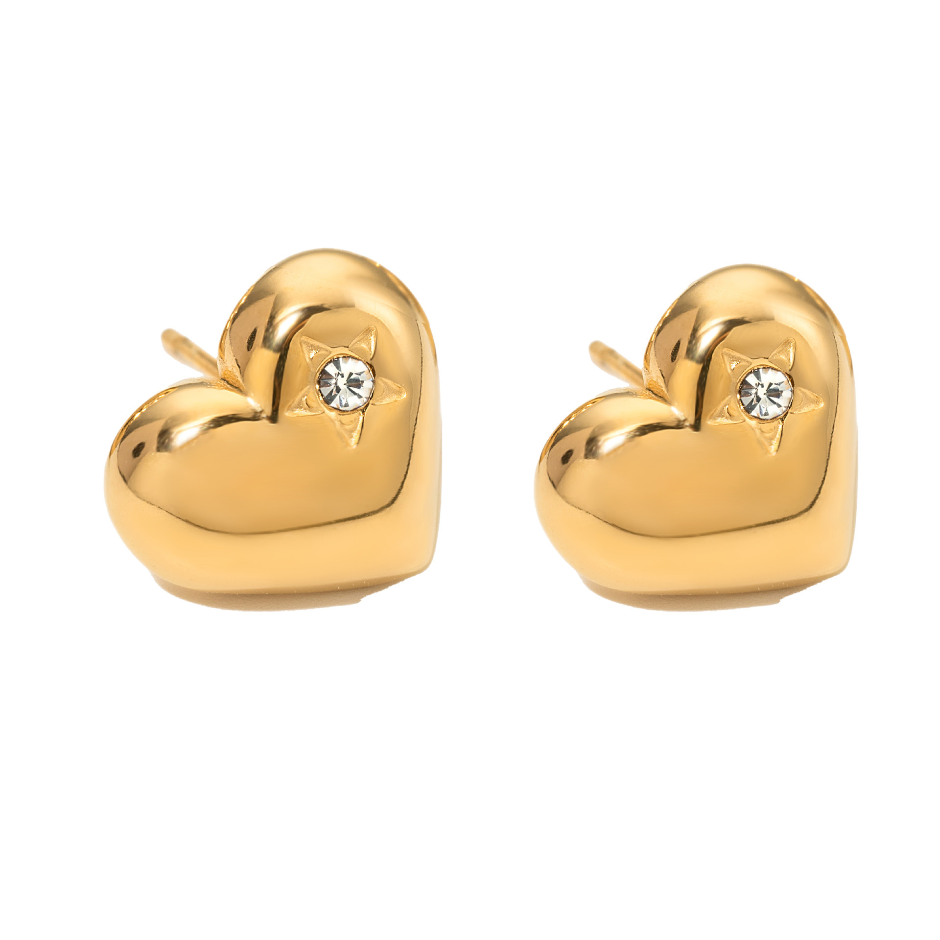ins stijl sieraden roestvrij staal K goud love stud oorbellen modieus eenvoudig licht luxe zomer dames ring_voghion.com