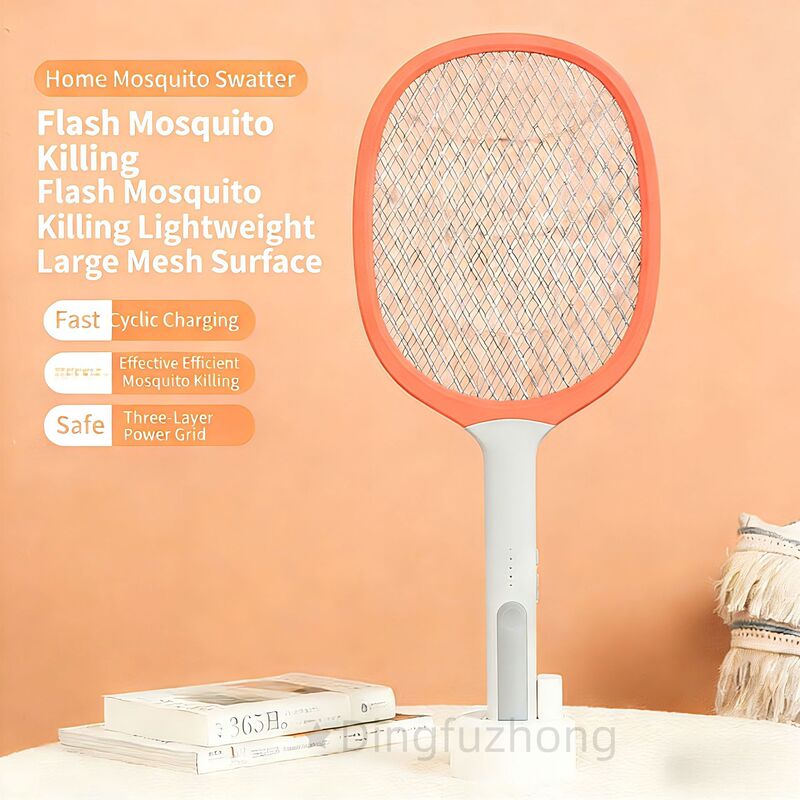 Large and Small Electric Mosquito Swatters with USB Charging Cable, Fly Swatter with Mosquito-Attracting Base, Mosquito Repellent, Light-Activated Mosquito Killer, Highly Effective Light Trap