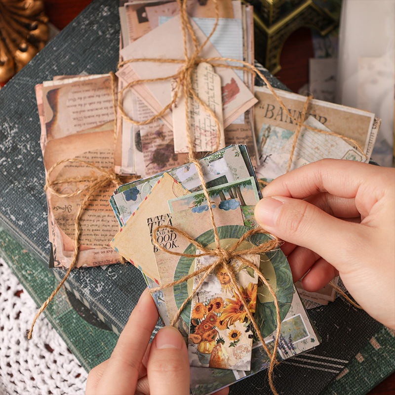 Otoño contrato libro serie retro material traje DIY diario decorativo pegatinas retro mensaje nota papel
