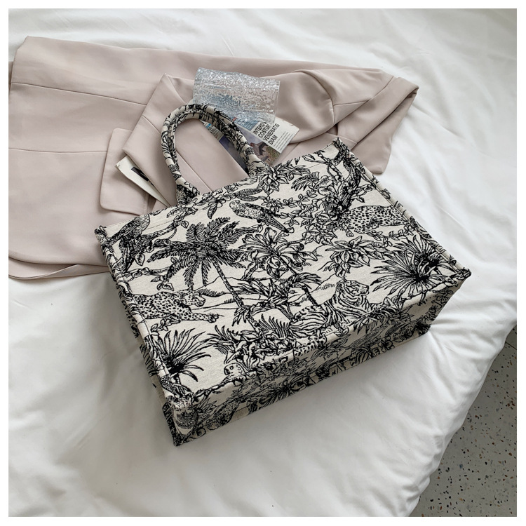 275g Weight Canvas Lining Material Open Closure Type Single Shoulder Strap Strap Type Messenger Bag Bags Type Shopping Occasion Canvas Material Solid Color Pattern All Seasons Season Women's Gender Vintage Style Style Square Shape Black Color Medium Size Large-capacit Canvas Bag College Students Tote Bag 19