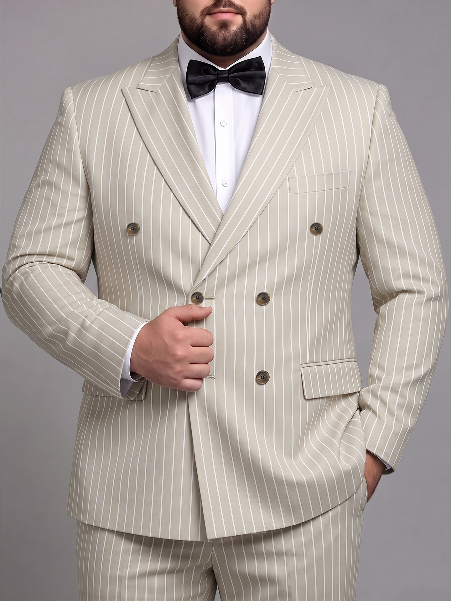 Trajes de hombre europeos y americanos transfronterizos 2026, trajes y pantalones de hombre a rayas, para cenas de negocios, bodas 241014 image 17