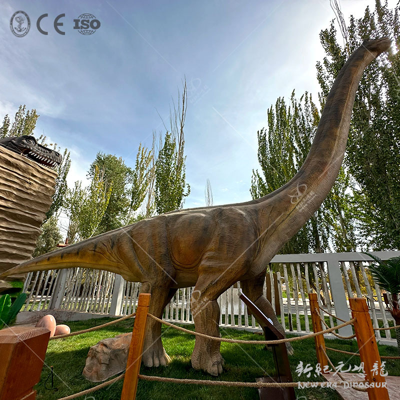 Simulación de animales modelo de gran brachiosaurio simulación de dinosaurios de silicona escultura de paisaje dinosaurios exhibición personalizada