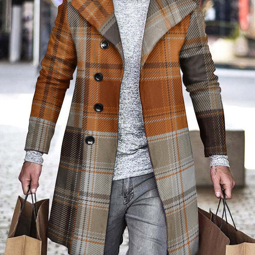 Abrigo a cuadros para hombre 2024 nuevo producto comercio exterior chaqueta wish estación europea Amazon rompevientos AliExpress lana al por mayor