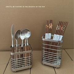 ミノ家304ステンレスキッチン箸籠置物棚壁掛け箸入れスプーン食器収納棚収納