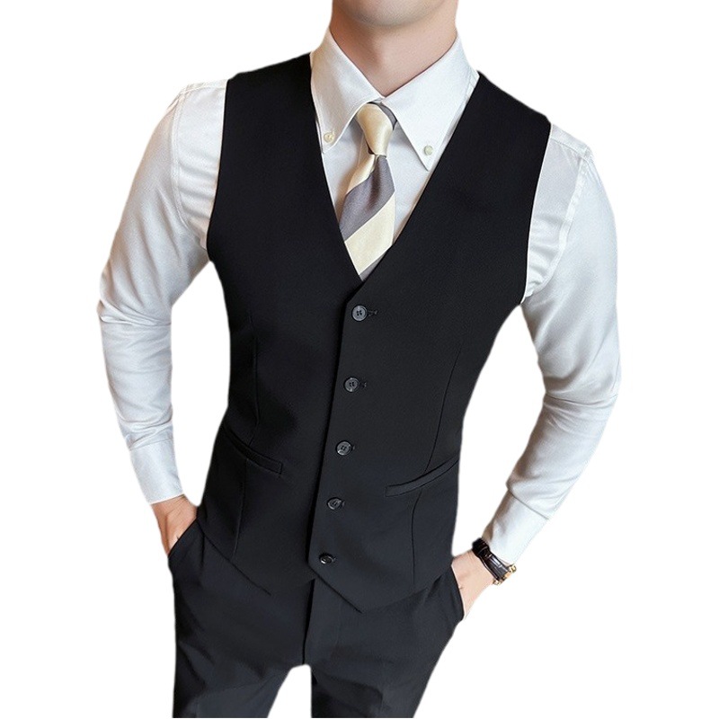 Venta directa de fábrica modelos de primavera y otoño versión coreana del chaleco de traje de hombre delgado de negocios casual de los hombres chaleco de traje profesional chaleco