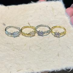 交叉四葉草閨蜜戒指女時尚個性韓版小眾設計高級感指環可調節飾