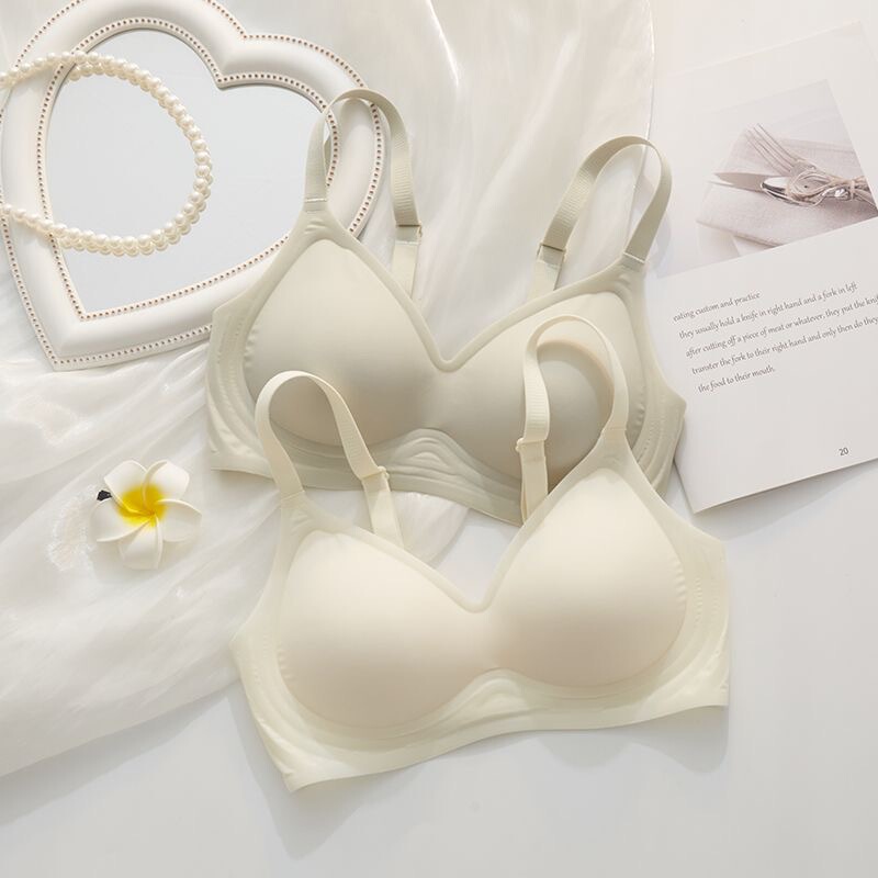 Non-marking Soft Support Underwear Women's Summer Thin Non-steel Ring Gathering Upper Support Anti-sagging Skin-friendly Comfortable Beautiful Back Bra