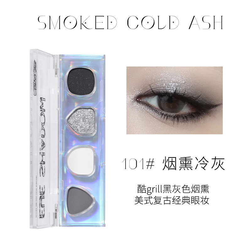 Biya Cyberpunk Sombra de ojos de cuatro colores Perlado mate Destello fino Belleza Chica caliente Sa Sister Saki Sombra de ojos Placa de sombra de ojos