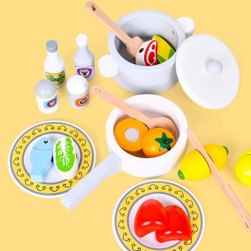New Style Wooden Japanese Kitchen C Model Child Role-Playing Cut and Cook Fun Cooking Grill Toy New Year Gift