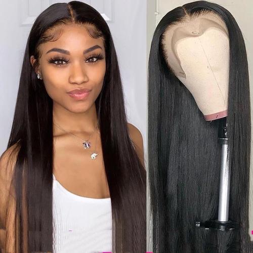 European and American cross-border Amazon fashion medium-parted long straight hair women's wig high-temperature silk chemical fiber manufacturer wholesale full headgear