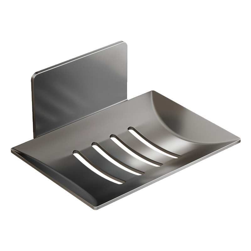 Soporte de jabón transfronterizo de pared sin perforaciones, estante de almacenamiento para baño, caja de jabón doméstica con diseño de drenaje