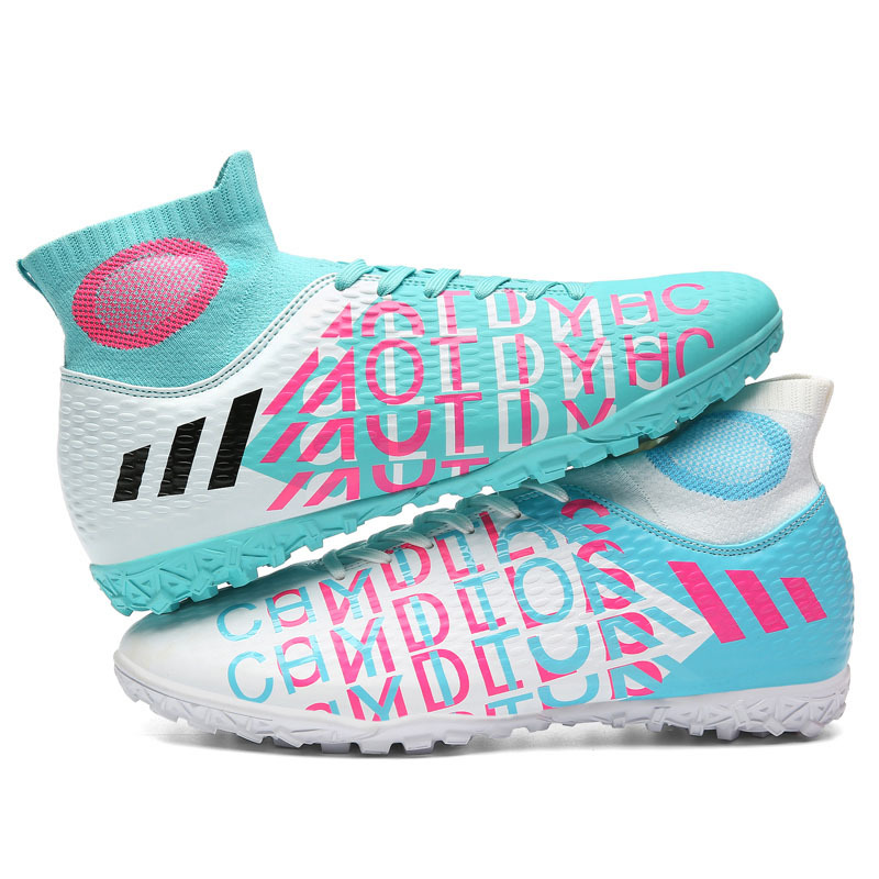 Zapatos de fútbol al por mayor para hombres y mujeres transpirables casuales color de alta calidad edición de clavos casuales zapatos de entrenamiento de césped para niños