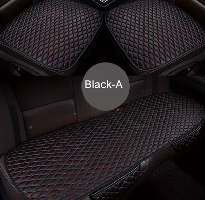 Leather Car Cushion Three-piece Set – Seat cushion, seat cover - small-diamond-leather-black-red-single-seat