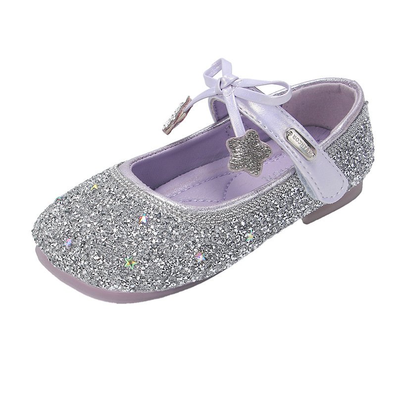 Zapatos de princesa de diamante de niñas 2026 primavera y otoño nuevos zapatos de cristal para niños zapatos de baile de cuero suave image 6