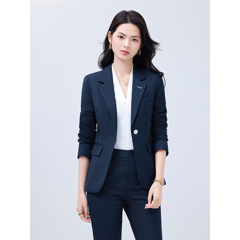 Blue Suit Suit for Women 2025 New Design Niche Korean Style Slimming Look Formal Business Suit Jacket