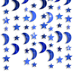 2m4m跨境節日聚會派對背景布置五角星月亮拉花