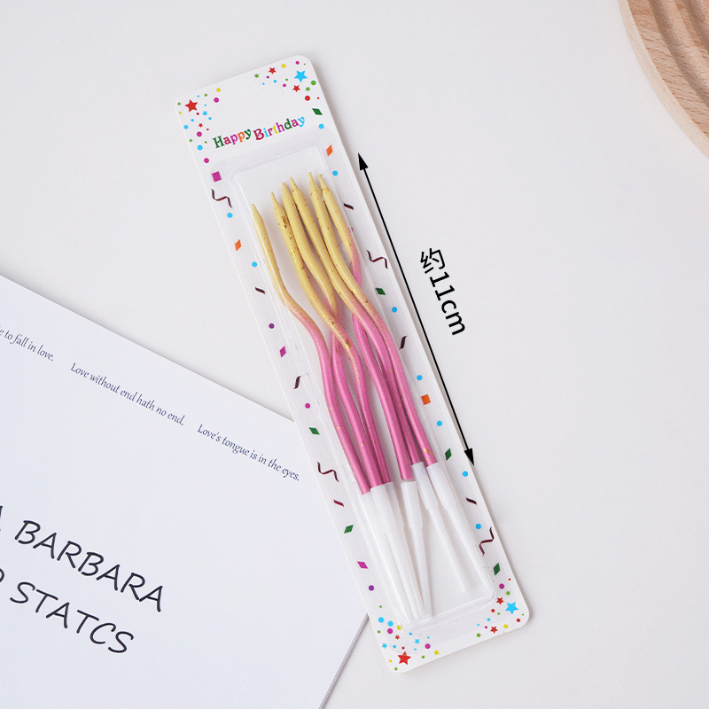 Curva de gradiente vela de decoración de pastel de cumpleaños decoración de fiesta horneado postre rosca creativa en línea plugin