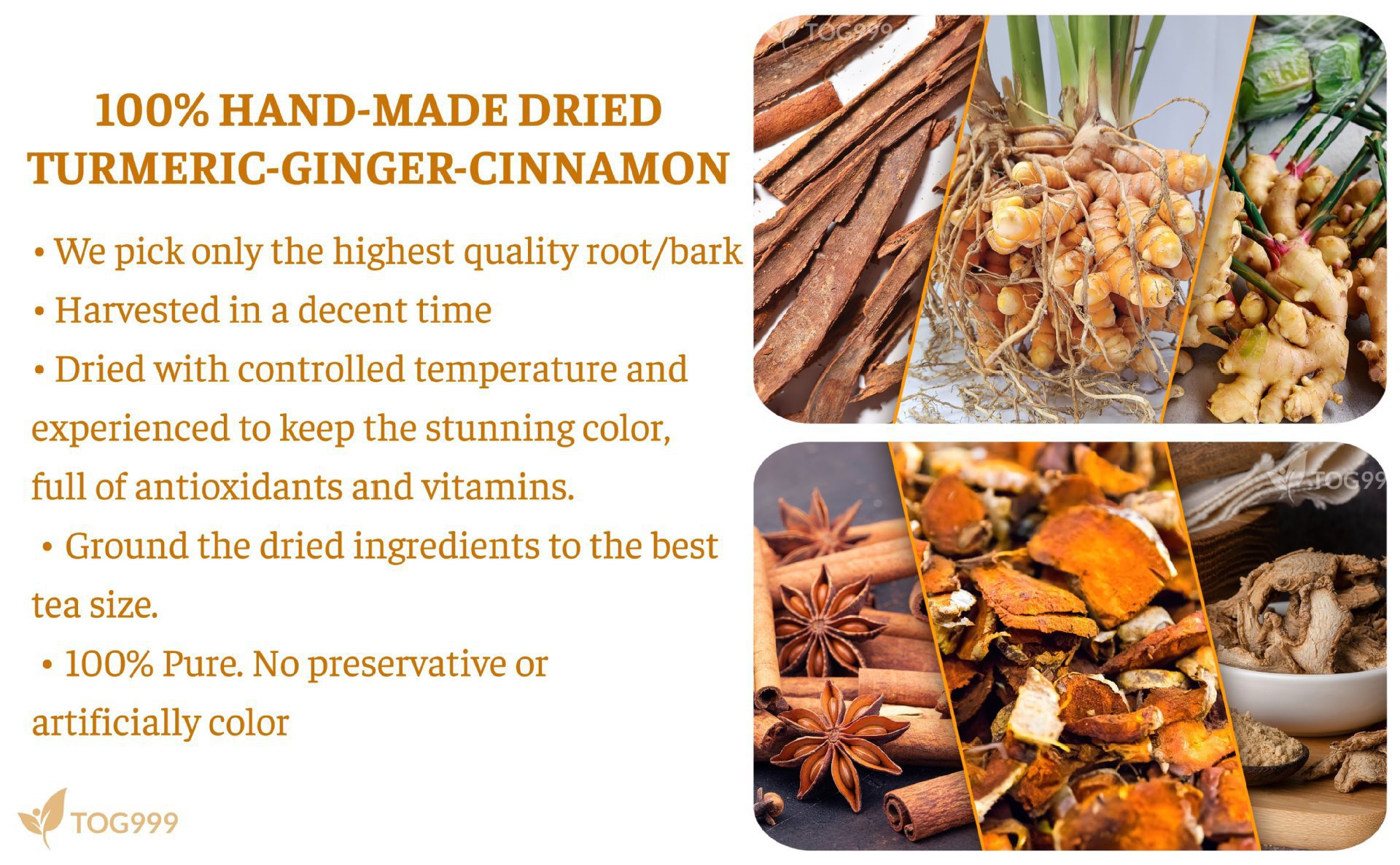 Ginger Turmeric Tea Bags Jiang Huang Ginger Tea 120 Bags Warming Herbal Brew quality and texture