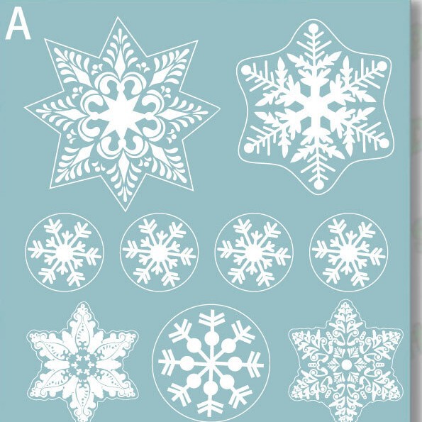 クリスマス装飾雪花シールサンタクロースヘラジカ雪だるま花輪静電貼りクロスボーダークリスマス楽しい窓|undefined