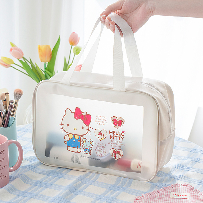 洗面用具バッグ サンリオ公式 化粧品 清潔用品 整理整頓 家庭用 旅行用 通勤用 出張用 収納バッグ|undefined