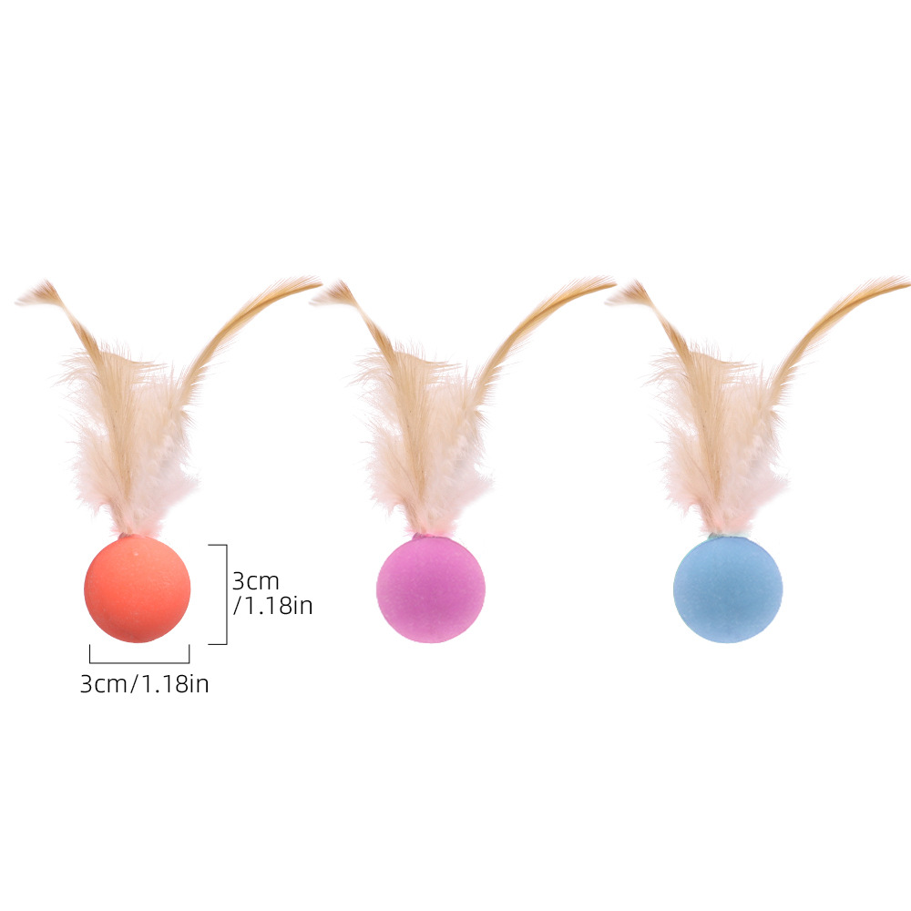 Nuevos juguetes para gatos para aliviar el aburrimiento de la bola de gato, plumas, pelotas de rebote, juguetes para gatos divertidos, pelotas de salto, suministros para gatos