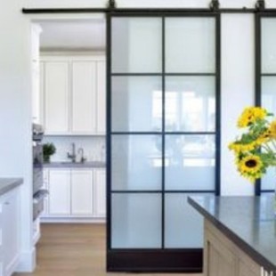 Zhongye Old Steel Windows Kitchen Barn Doors Glass Sliding Doors Narrow Edge Fine Lattice Retro Sliding Door Study Available