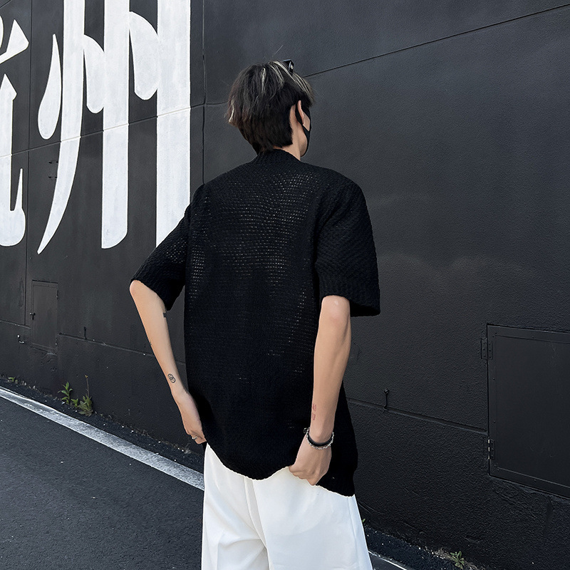 Retro knitted summer thin shirt
