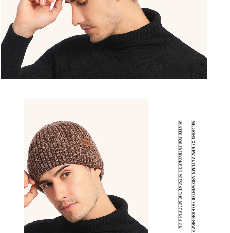 Unisex Wool hat middle-aged and elderly knitted warm and fleece hat_voghion.com