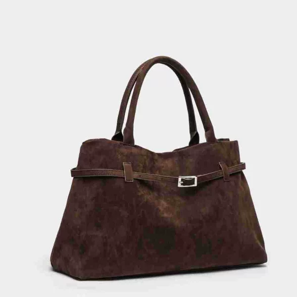 2025 New Autumn and Winter High-end High-capacity Commuter Retro Frosted Tote Bag Fashionable All-match Retro Trendy Women