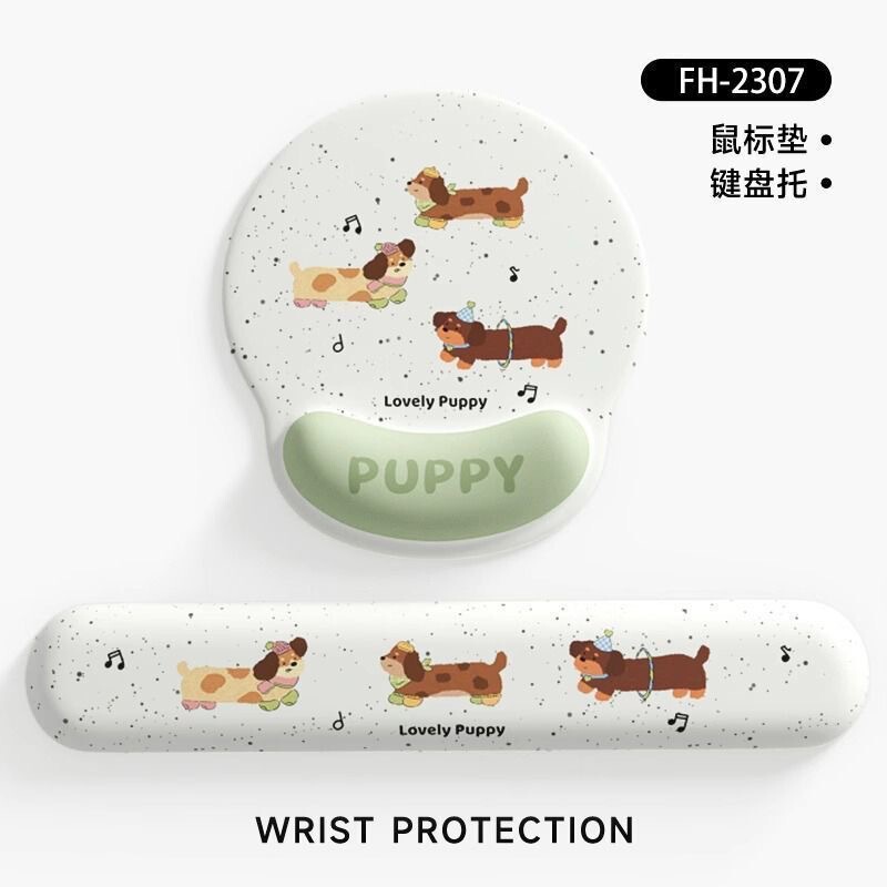 新款卡通腊肠狗护腕鼠标垫女生手腕垫耐脏办公笔记本电脑键盘手托|undefined