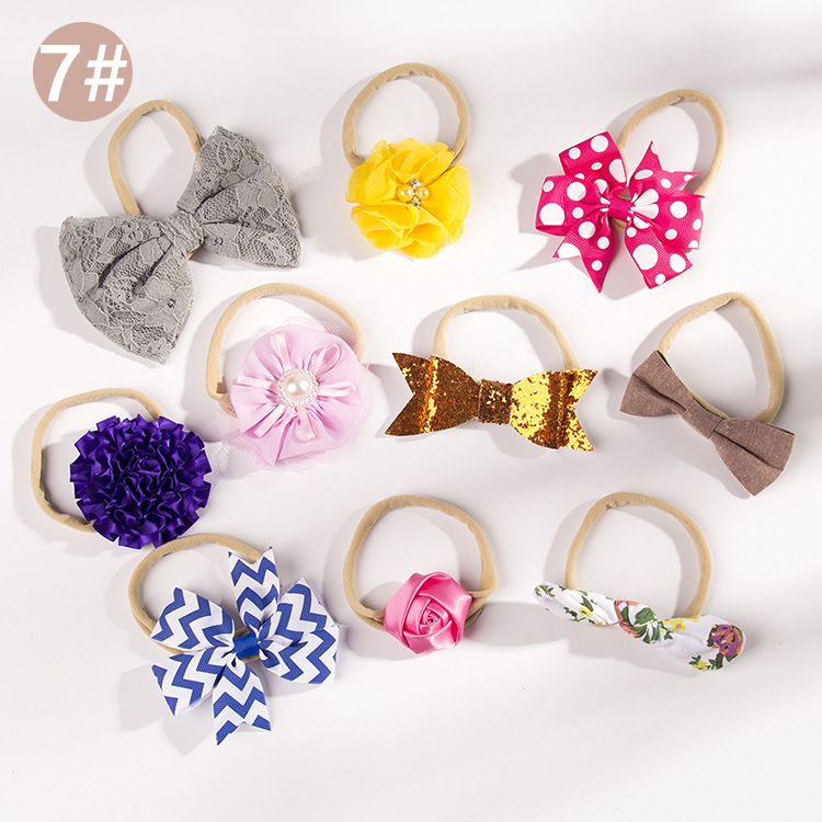 Children's Nylon Bow Headband Set display picture 10