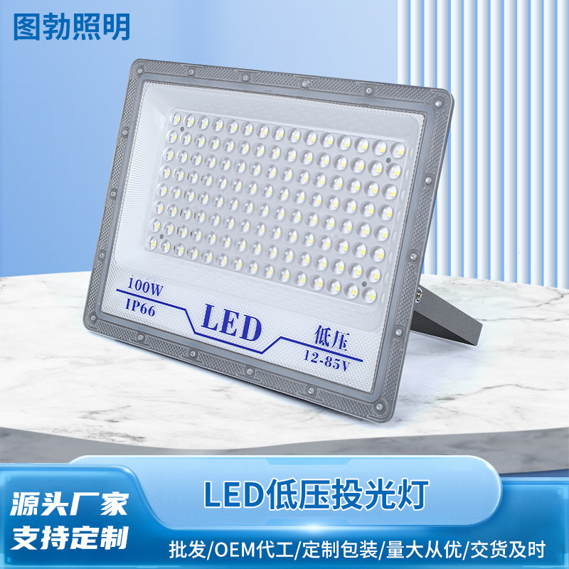 Low-Voltage Led Floodlight 12V-85V Ac/Dc Universal Battery-Powered Marine Floodlight Tunnel Stall Outdoor Lighting