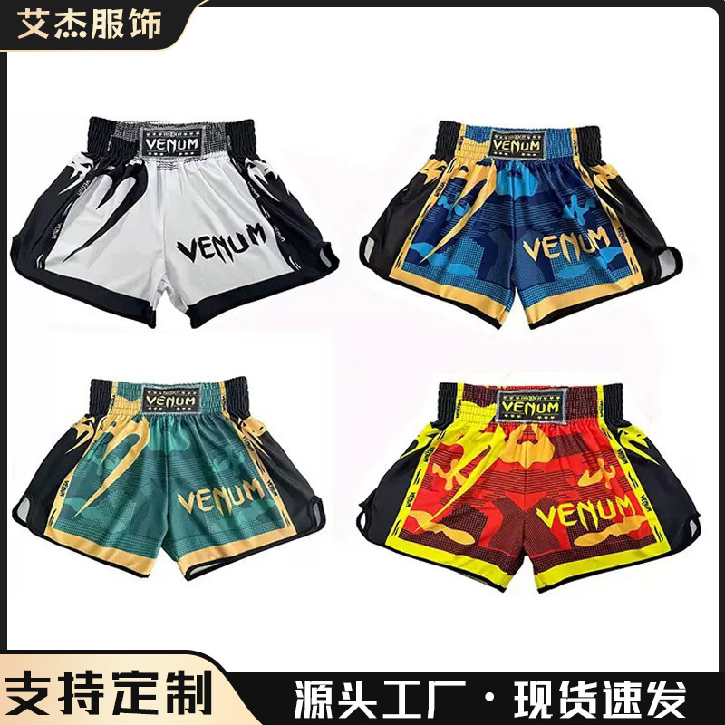 Muay Thai Training Shorts Ufc Fighting Sanda Boxing Sports Fitness Printed Pants Mma Fighting Shorts Ready for Sale