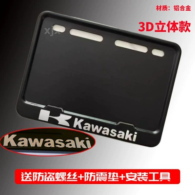 Alloy Frame Rear License Plate Holder | Nömrə qabı - 3d-emblem-kawasaki-includes-screws-anti-vibration-pads-installation-tools
