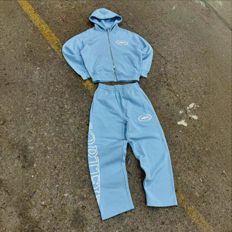 Cross-Border Corteiz Alcatraz New American Street Style Ins Hooded Sweatshirt Zip-Up Jacket Loose Sweatpants Set Cross-Border Corteiz Alcatraz New American Street Style Ins Hooded Sweatshirt Zip-Up Jacket Loose Sweatpants Set