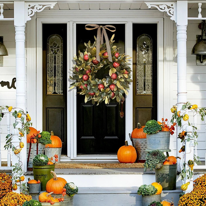独立駅ザクロ花輪fall wreath - pomegranate wreath秋ザクロ花輪|undefined