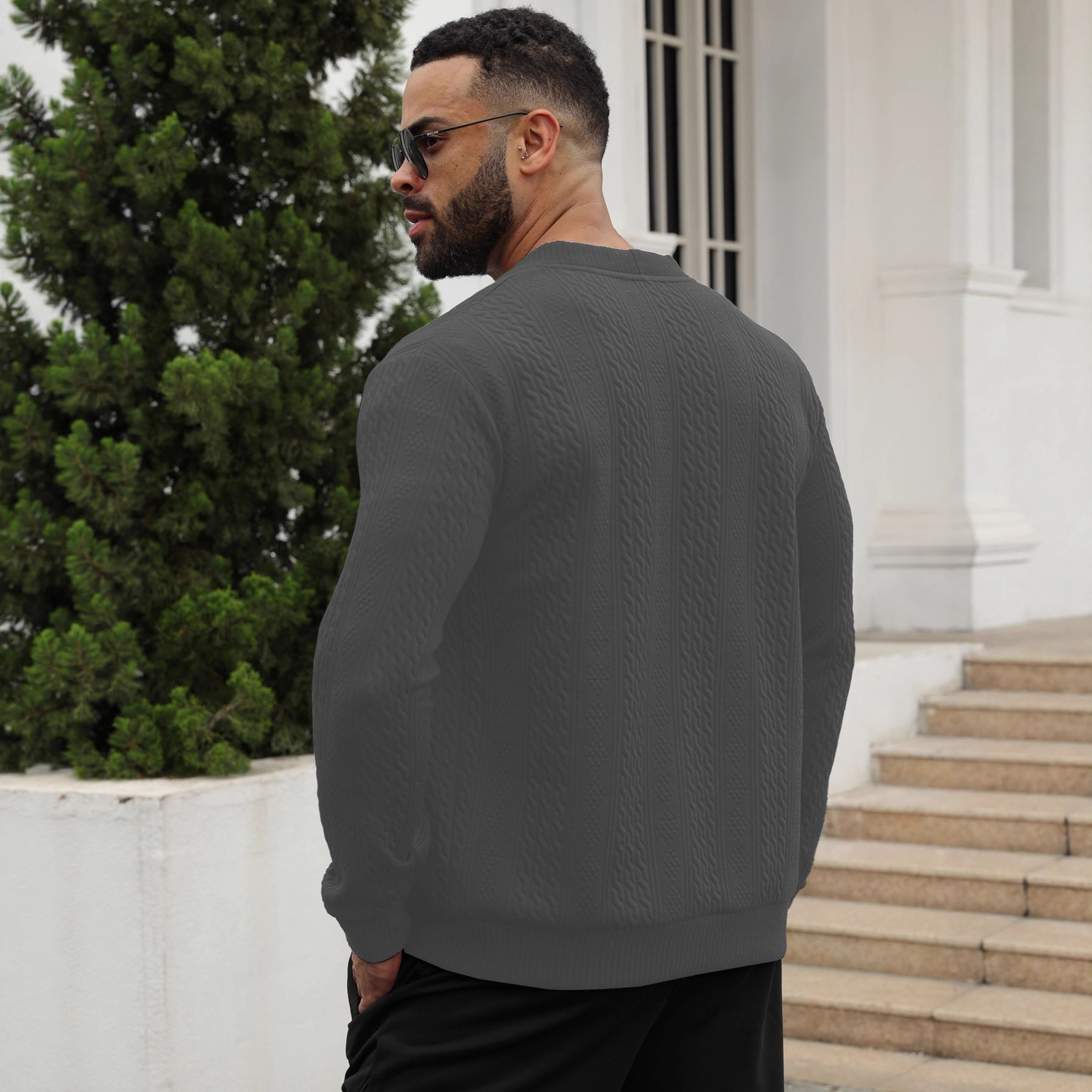 Nuevo año TEMU Amazon nueva tendencia de moda europea y americana para hombres jacquard corbata de punto chaqueta delgada