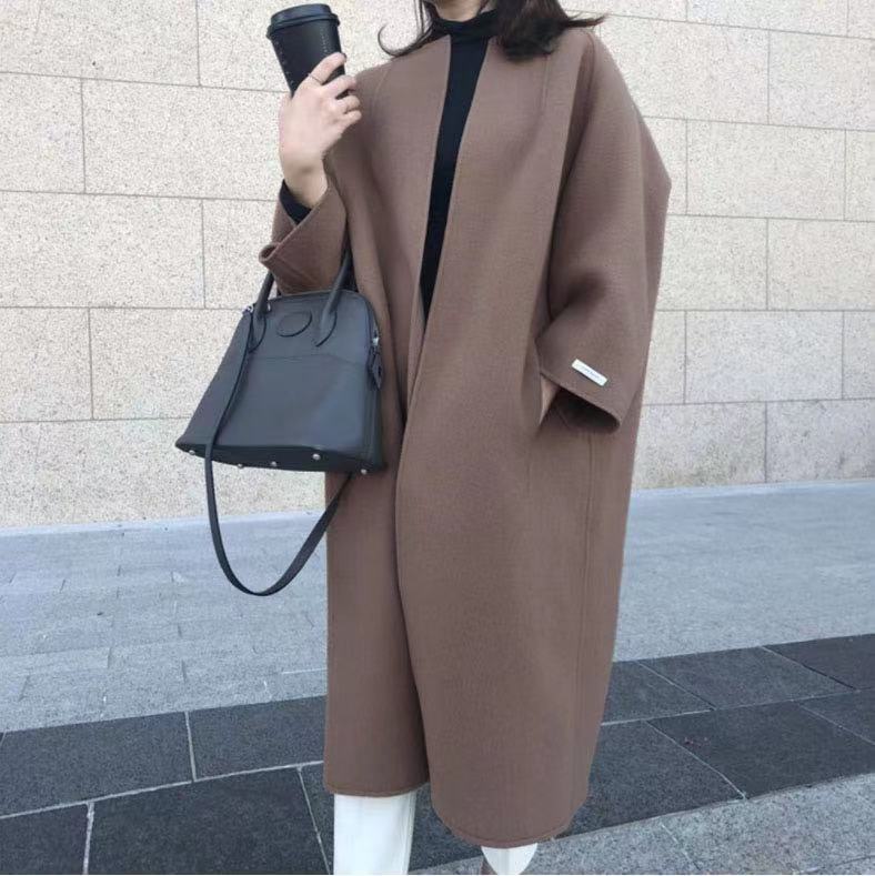 Frauen Kleidung herbst und winter neue mantel temperament pendeln einfarbig gerade lose_voghion.com