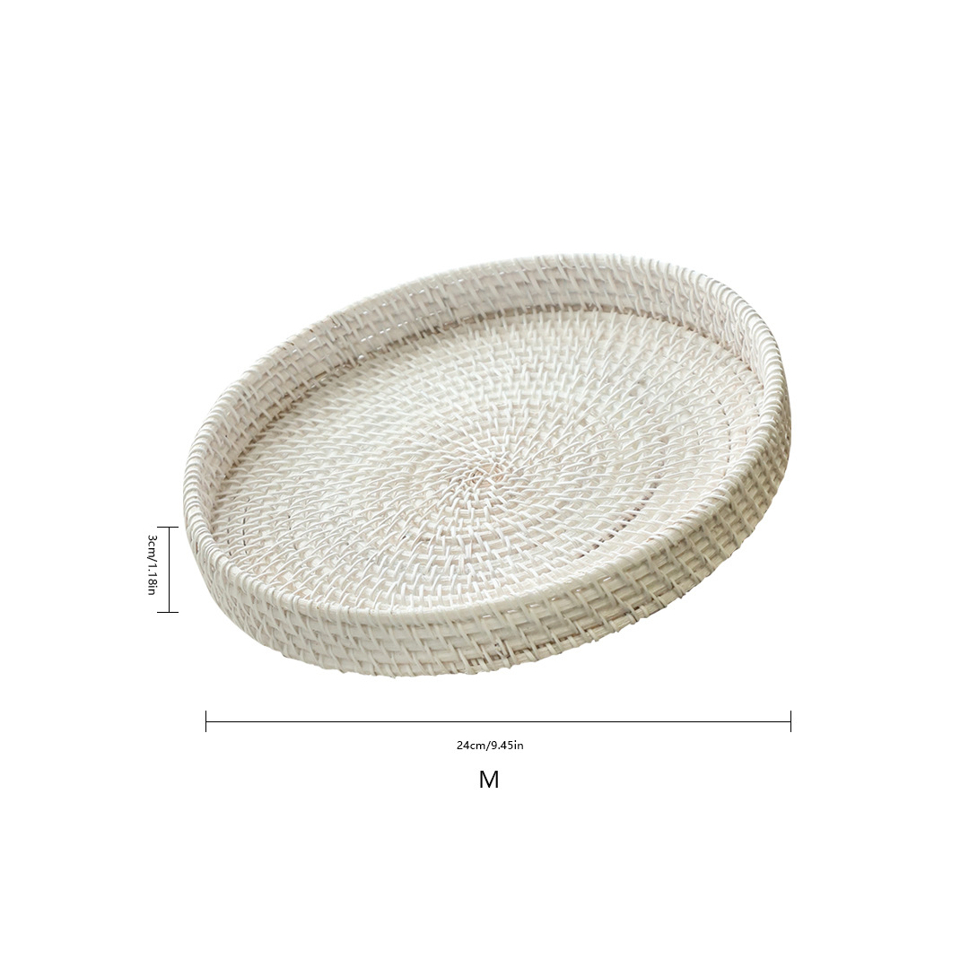 bandeja de té redonda decoración de escritorio bandeja de almacenamiento cosmético sala de estar cesto de almacenamiento porche cesto de almacenamiento doméstico bandeja redonda