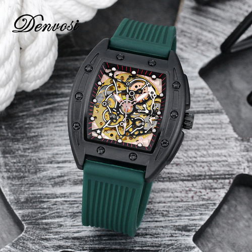Danforth cross-border foreign trade barrel type silicone hollow waterproof mechanical watch men's watch women's mechanical watch manufacturer
