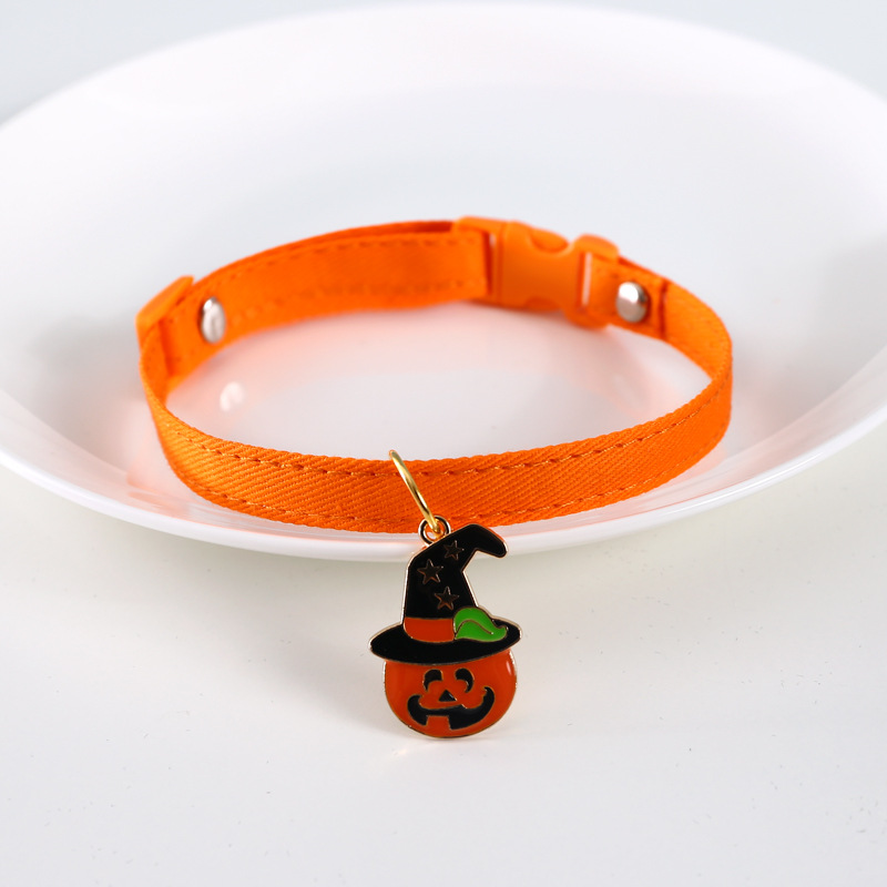 Mascotas Halloween calabaza fantasma campana ajustable perro gato conejo colgante accesorios collar