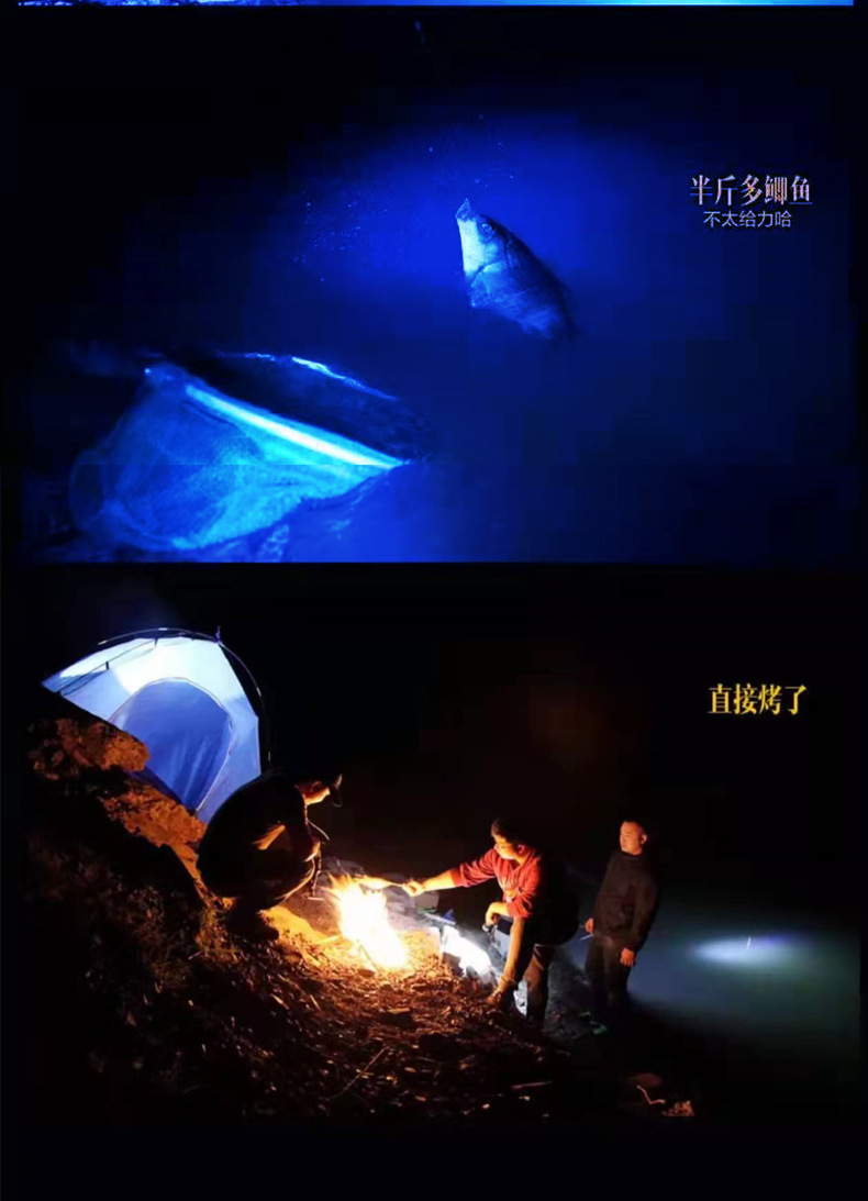 蓝光白光手电筒